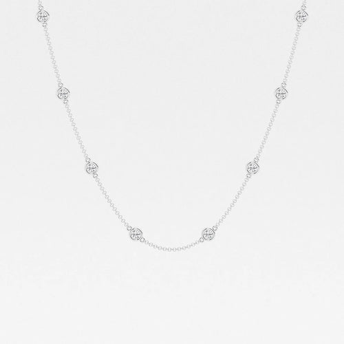 Round Lab Grown Diamond Station Necklace