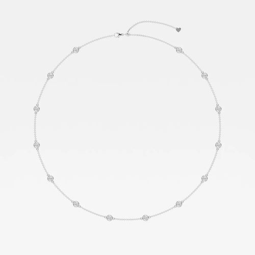 Round Lab Grown Diamond Station Necklace