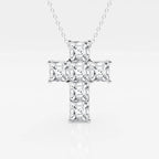 Asscher Lab Grown Diamond Cross Pendant
