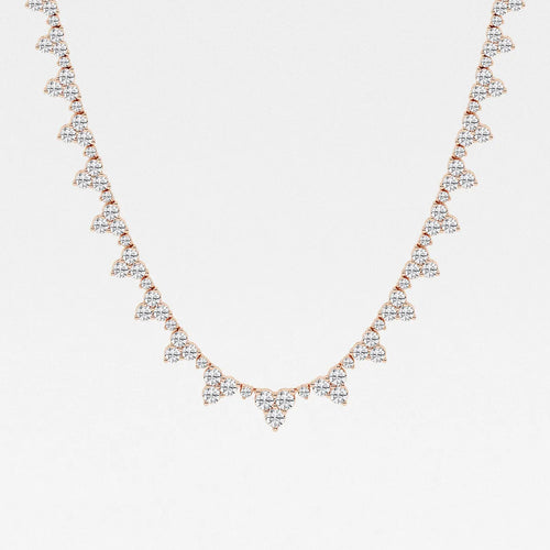 Round Lab Grown Diamond Graduated Bib Necklace