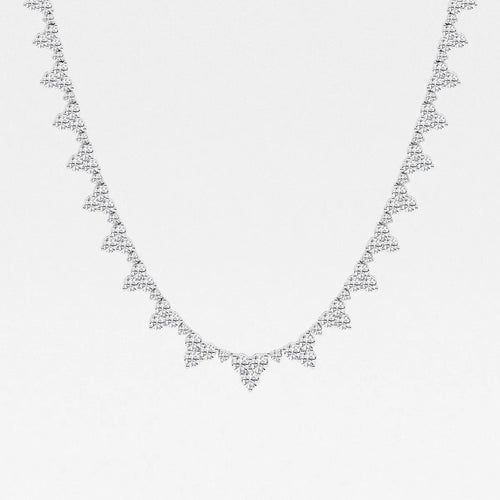 Round Lab Grown Diamond Graduated Bib Necklace