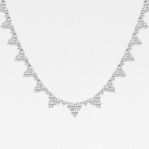 Round Lab Grown Diamond Graduated Bib Necklace
