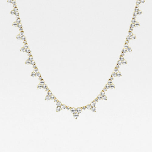 Round Lab Grown Diamond Graduated Bib Necklace