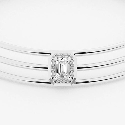 Emerald Lab Grown Diamond Graduated Cleopatra Choker Necklace