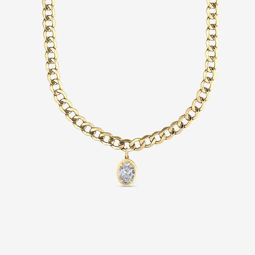 Oval Lab Grown Diamond Solitaire Necklace