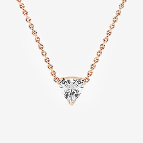 Trillion Lab Grown Diamond Solitaire Pendant with Adjustable Chain