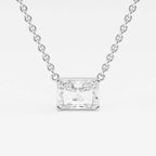 Radiant Lab Grown Diamond Solitaire Pendant with Adjustable Chain