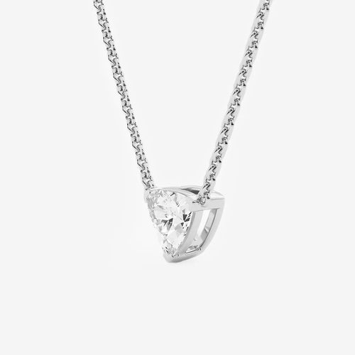 Trillion Lab Grown Diamond Solitaire Pendant with Adjustable Chain