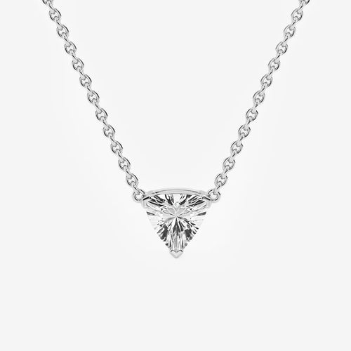 Trillion Lab Grown Diamond Solitaire Pendant with Adjustable Chain