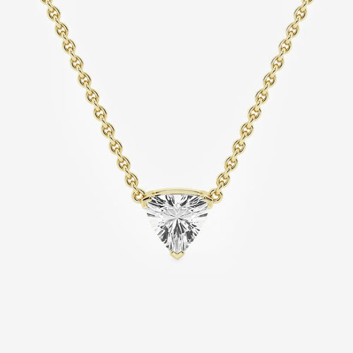 Trillion Lab Grown Diamond Solitaire Pendant with Adjustable Chain