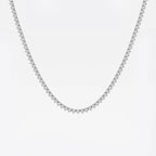 Round Lab Grown Diamond Three-Prong Tennis Necklace