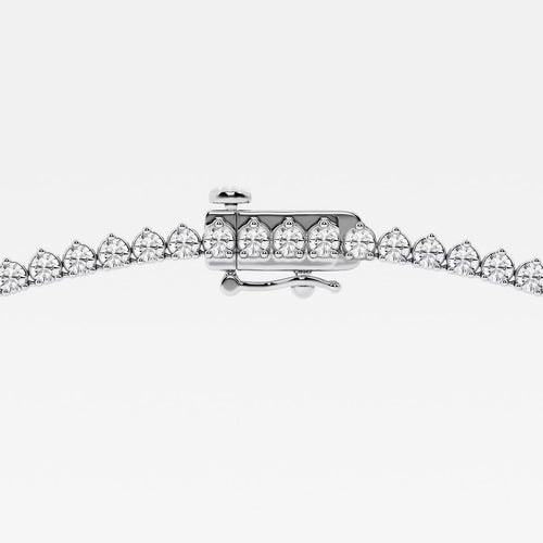 Round Lab Grown Diamond Three-Prong Tennis Necklace