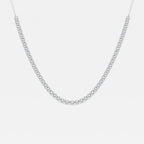Round Lab Grown Diamond Adjustable Choker Tennis Necklace