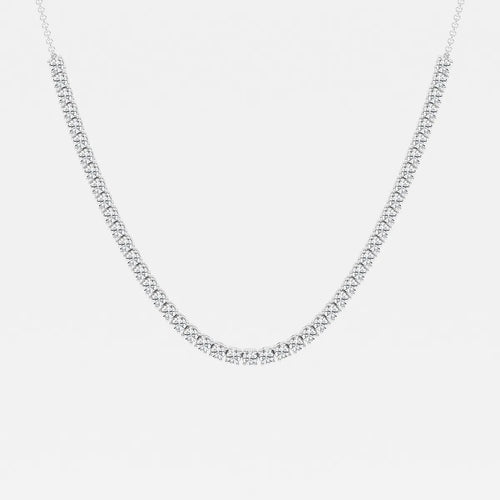 Round Lab Grown Diamond Adjustable Choker Tennis Necklace