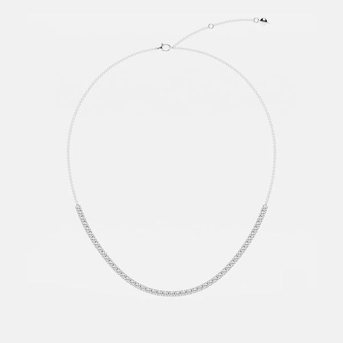 Round Lab Grown Diamond Adjustable Choker Tennis Necklace