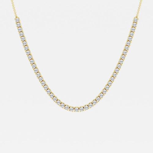 Round Lab Grown Diamond Adjustable Choker Tennis Necklace