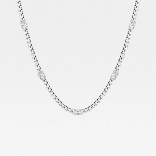 Radiant Lab Grown Diamond Station Necklace