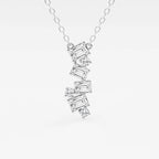 Emerald and Round Lab Grown Diamond Cascade Pendant