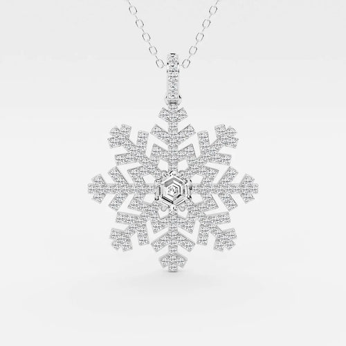 Hexagon Lab Grown Diamond Snowflake Pendant