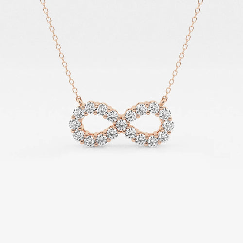 Round Lab Grown Diamond Infinity Pendant with Adjustable Chain