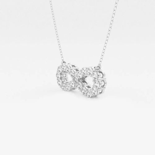 Round Lab Grown Diamond Infinity Pendant with Adjustable Chain