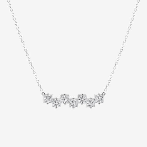 Princess Lab Grown Diamond Stagger Seven Stone Pendant