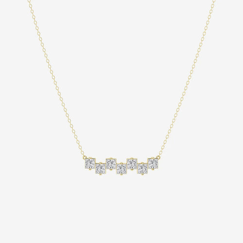 Princess Lab Grown Diamond Stagger Seven Stone Pendant