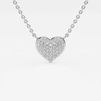 Round Lab Grown Diamond Petite Pave Heart Pendant with Adjustable Chain