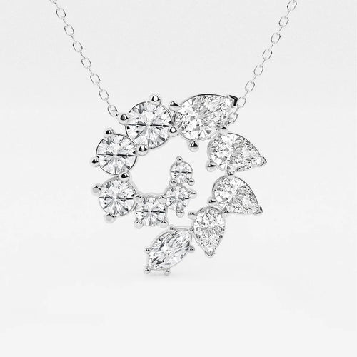 Multi-Shape Lab Grown Diamond Swirl Pendant
