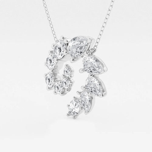 Multi-Shape Lab Grown Diamond Swirl Pendant