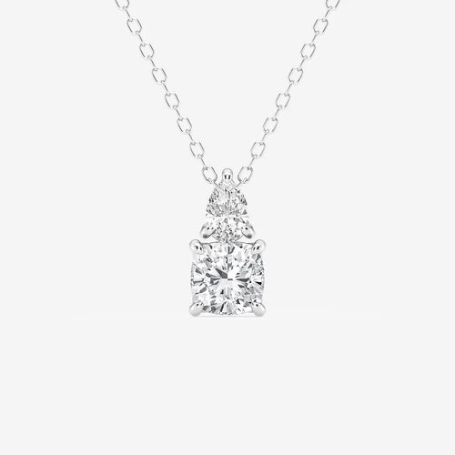 Toi Et Moi Cushion and Pear Pendant with Adjustable Chain