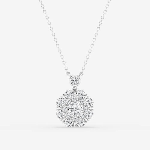Round Lab Grown Diamond Vintage Multidimensional Pendant