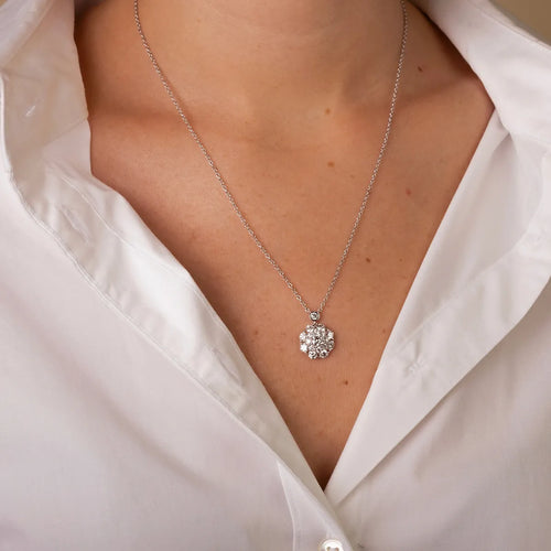 Round Lab Grown Diamond Vintage Multidimensional Pendant