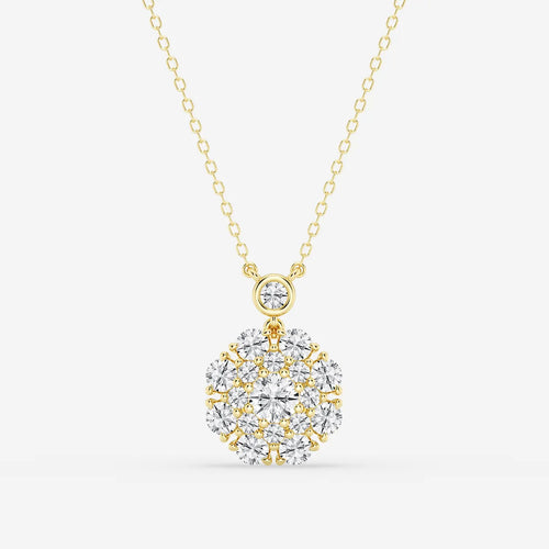 Round Lab Grown Diamond Vintage Multidimensional Pendant