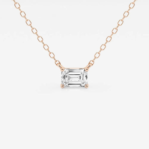 Emerald Lab Grown Diamond Solitaire Pendant