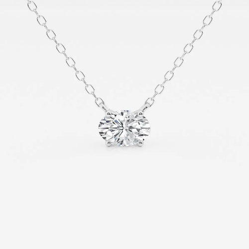 Oval Lab Grown Diamond Solitaire Pendant