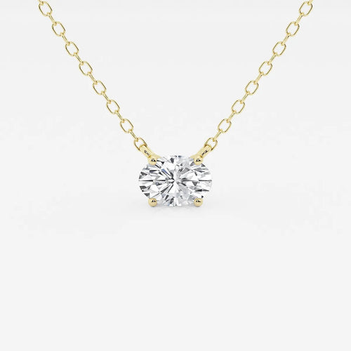 Oval Lab Grown Diamond Solitaire Pendant