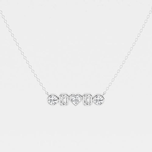 Multi-Shape Lab Grown Diamond Bezel Five Stone Pendant
