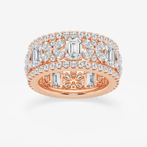 Multi-Shape Lab Grown Diamond Butterfly and Emerald Eternity Band