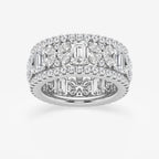 Multi-Shape Lab Grown Diamond Butterfly and Emerald Eternity Band