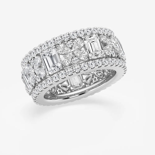 Multi-Shape Lab Grown Diamond Butterfly and Emerald Eternity Band