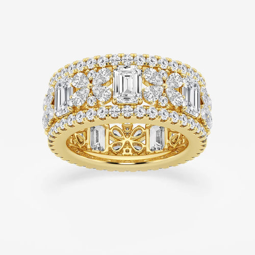 Multi-Shape Lab Grown Diamond Butterfly and Emerald Eternity Band