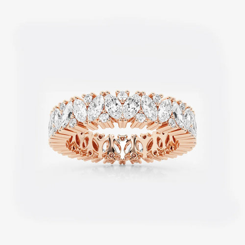 Marquise and Round Lab Grown Diamond Alternating Eternity Band