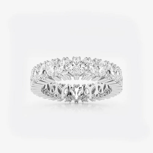 Marquise and Round Lab Grown Diamond Alternating Eternity Band
