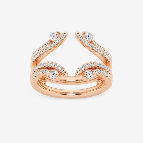 Round Lab Grown Diamond Two Row Ring Enhancer