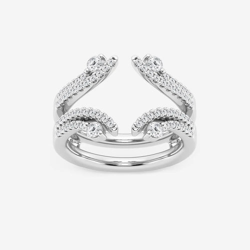 Round Lab Grown Diamond Two Row Ring Enhancer