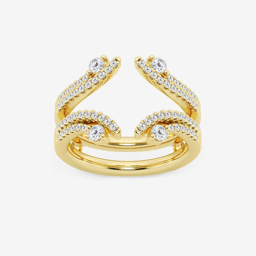 Round Lab Grown Diamond Two Row Ring Enhancer