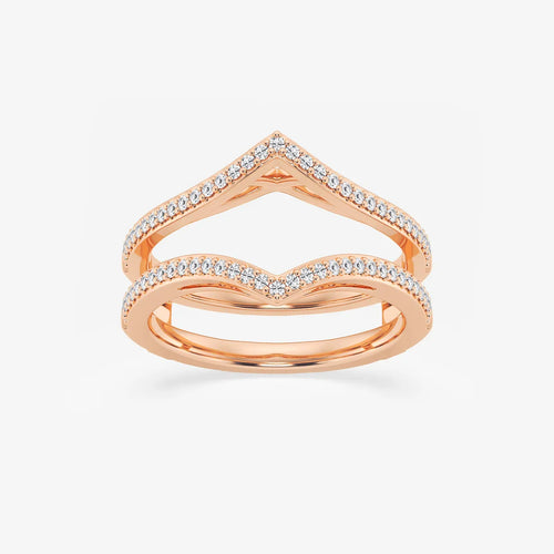 Round Lab Grown Diamond Chevron Ring Enhancer