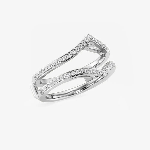 Round Lab Grown Diamond Chevron Ring Enhancer