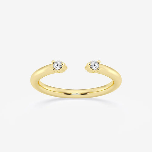Round Lab Grown Diamond Open Two Stone Wedding Band